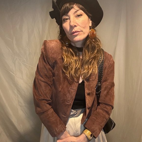 Vintage Lord & Taylor Suede Cropped Jacket - Picture 3 of 16